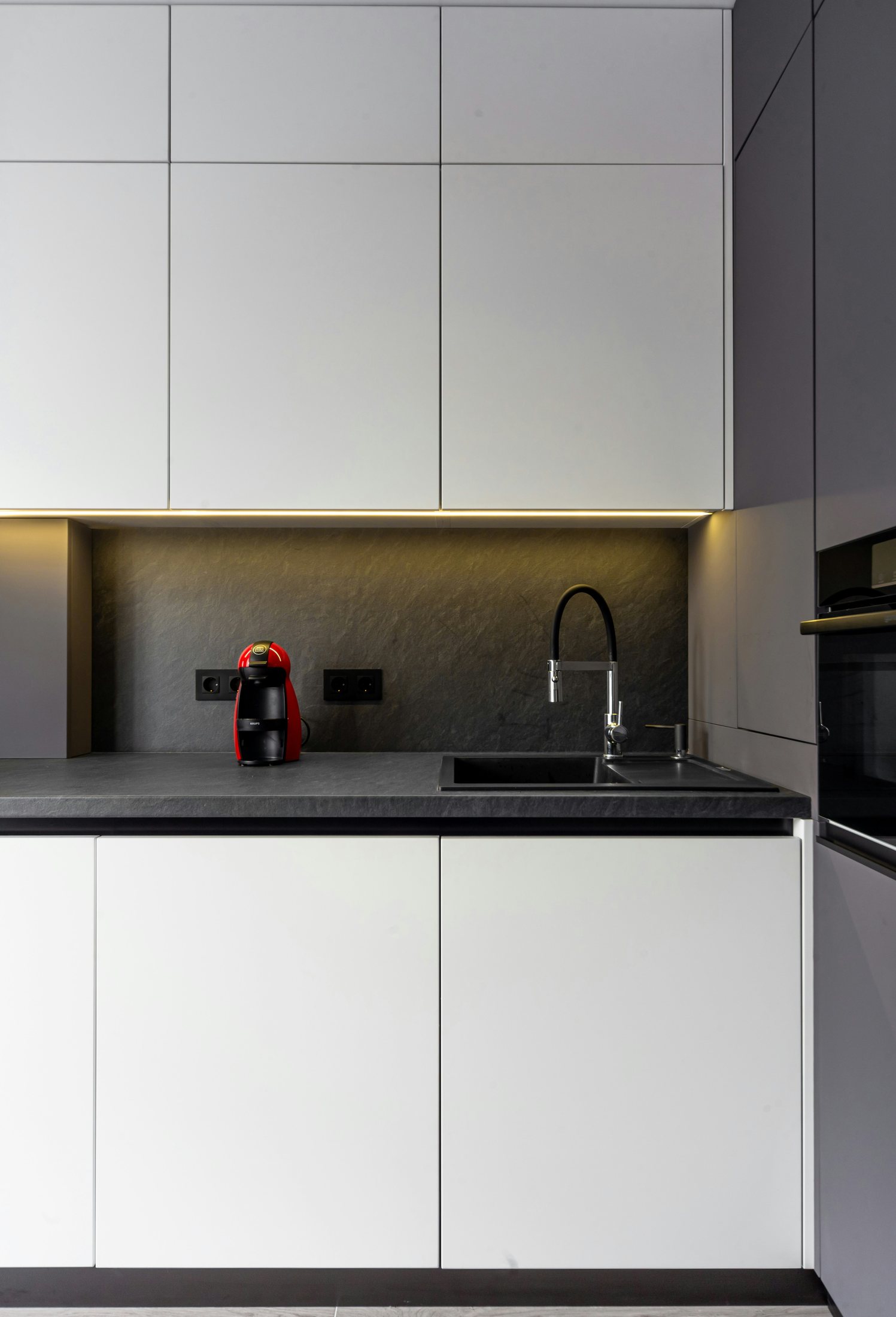 Modern cabinet and countertop detail
